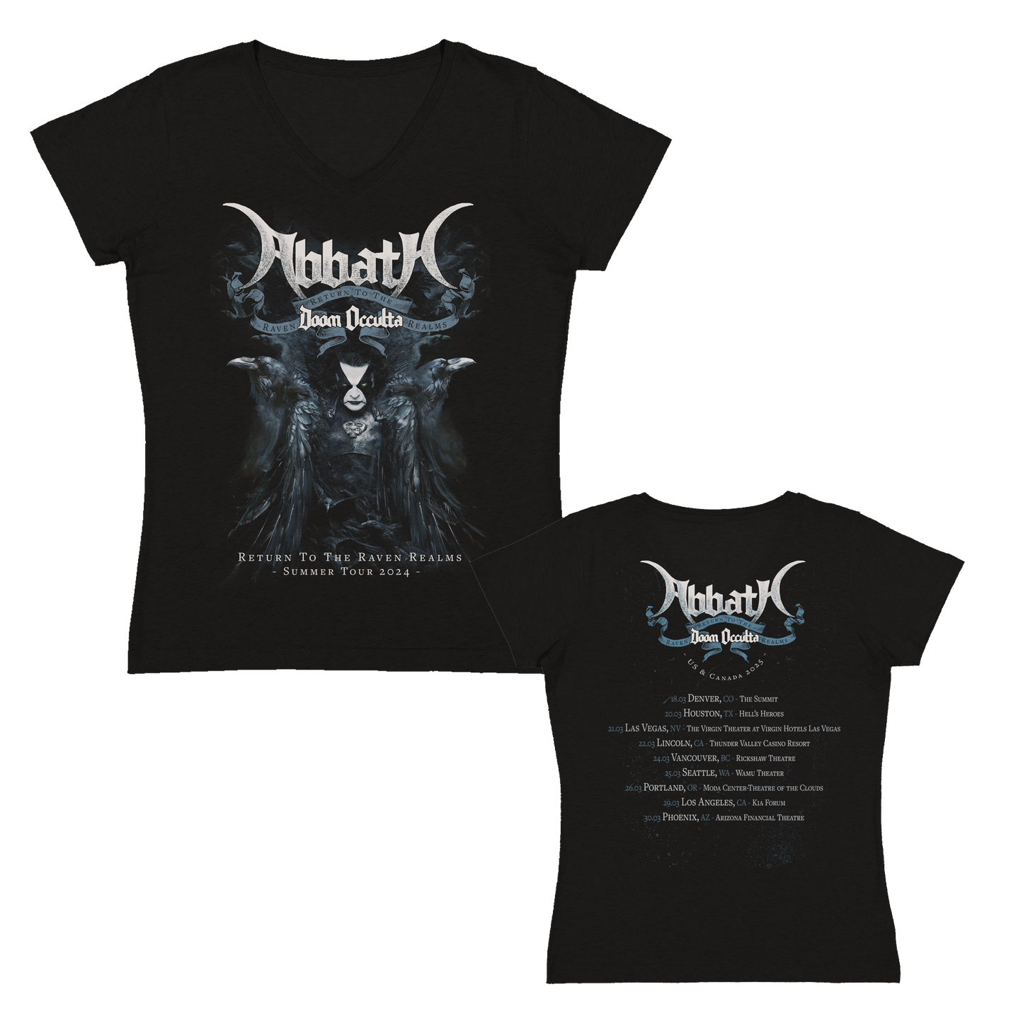 Return To The Raven Realms 2025 Tour Women's T-Shirt (Black)